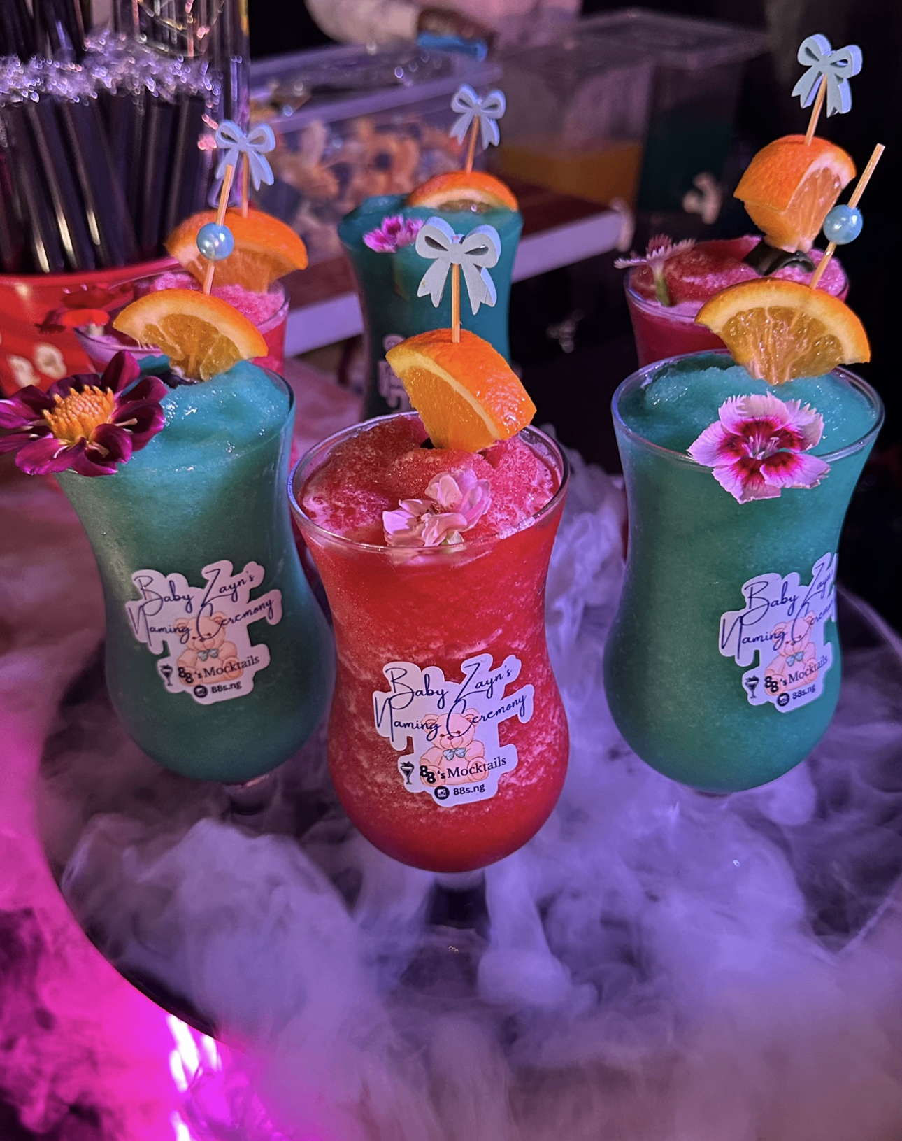 88's signature mocktails on dry ice